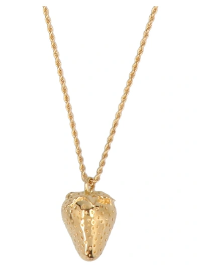 Shop Ambush Strawberry Charm Necklace In Gold