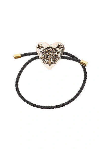 Shop Alexander Mcqueen Heart Pendant Bracelet In Black