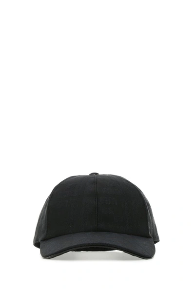 Shop Fendi Ff Jacquard Baseball Cap In Black