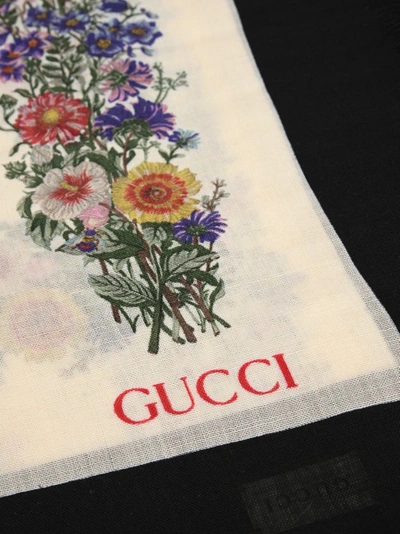 Shop Gucci Floral Motif Shawl In Black