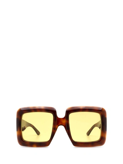 Shop Gucci Eyewear Square Frame Sunglasses In Brown