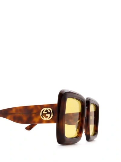 Shop Gucci Eyewear Square Frame Sunglasses In Brown