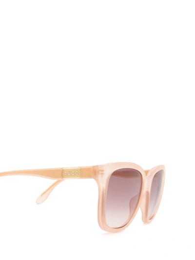 Shop Gucci Eyewear Square Frame Sunglasses In Beige