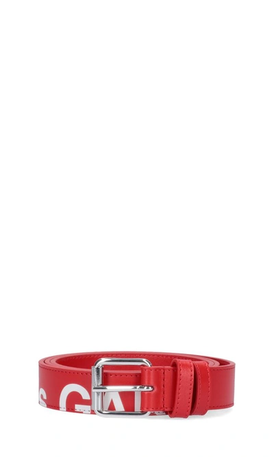 Shop Comme Des Garçons Wallet Huge Logo Belt In Red