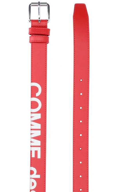 Shop Comme Des Garçons Wallet Huge Logo Belt In Red