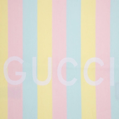 Shop Gucci Striped Fringed Scarf In Multi