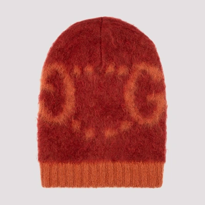 Shop Gucci Gg Knit Beanie In Red