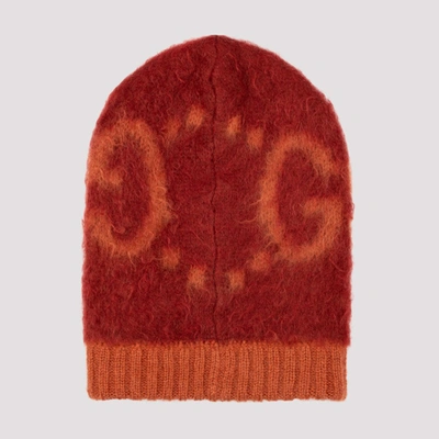Shop Gucci Gg Knit Beanie In Red