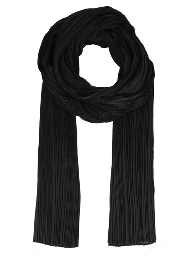 Shop Issey Miyake Pleats Please By  Pleated Scarf In Black