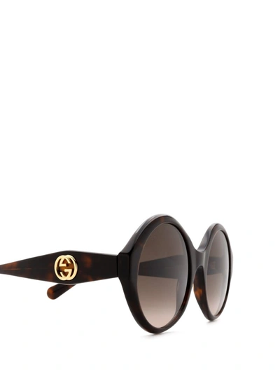 Shop Gucci Eyewear Oversize Round Frame Sunglasses In Brown