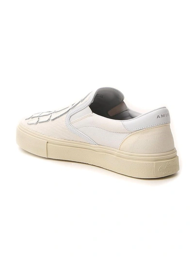 Shop Amiri Skel Toe Slip On Sneakers In White