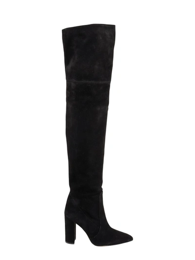 Shop Paris Texas Suede Over The Knee Boots In Black