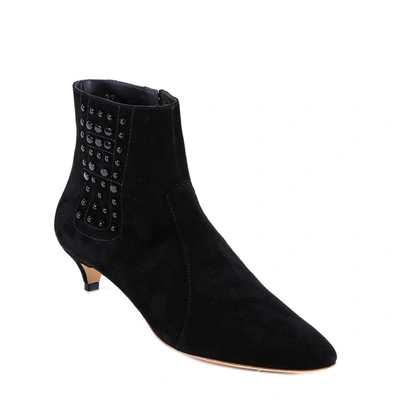 Shop Tod's Studded Ankle Boots In Black