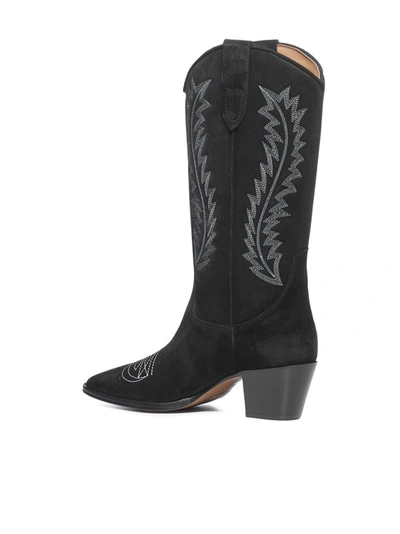 Shop Paris Texas Embroidered Block Heel Boots In Black