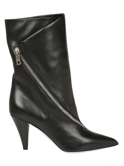 Shop Givenchy Zipped Calf Boots In Black
