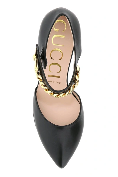 Shop Gucci Chain Pumps In Black