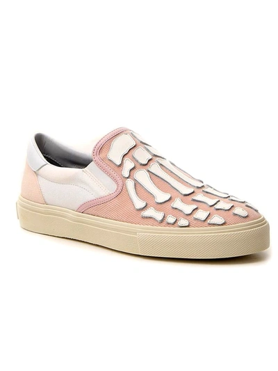 Shop Amiri Skel Toe Slip On Sneakers In Pink