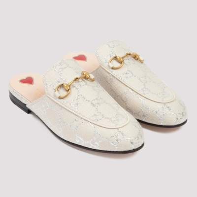 Shop Gucci Gg Princetown Slippers In White