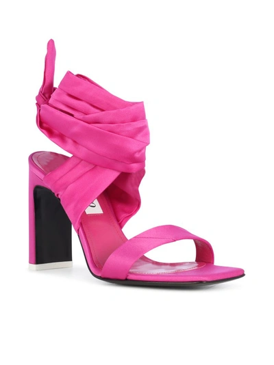 Shop Attico The  Ankle Wrap Sandals In Pink