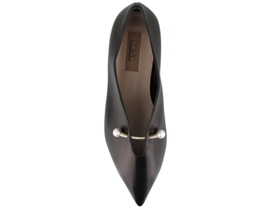 Shop Coliac Giada Pearl Bar Pointed Toe Loafers In Black