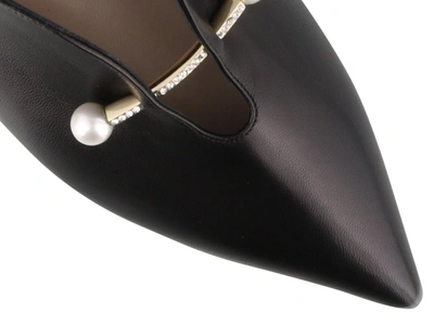 Shop Coliac Giada Pearl Bar Pointed Toe Loafers In Black