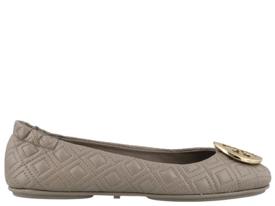 Shop Tory Burch Minnie Travel Quilted Ballet Flat In Grey