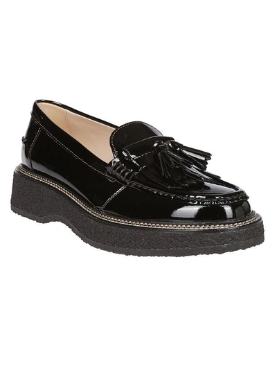 Shop Tod's Platform Sole Loafers In Black