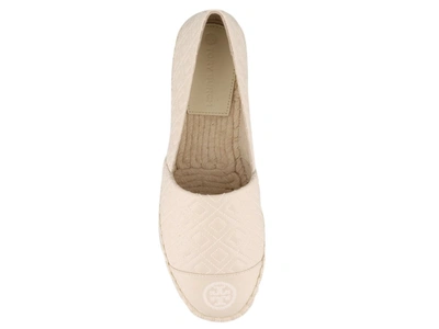 Shop Tory Burch Quilted Flat Espadrille In Beige