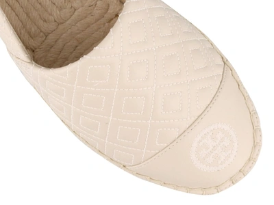 Shop Tory Burch Quilted Flat Espadrille In Beige