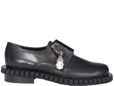 Shop Coliac Dessert Embellished Pearl Detail Loafers In Black