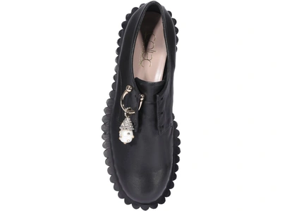 Shop Coliac Dessert Embellished Pearl Detail Loafers In Black