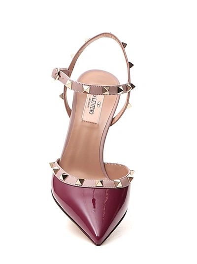 Shop Valentino Garavani Rockstud Slingback Pumps In Red