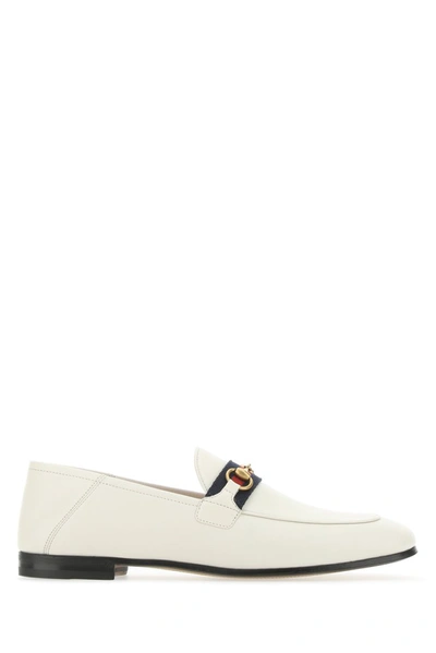 Shop Gucci Horsebit Web Loafers In White