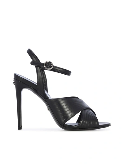 Shop Gucci Ankle Strap Heel Sandals In Black