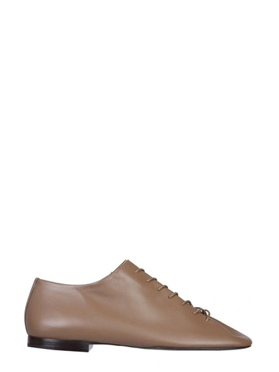 Shop Lemaire Square Toe Derby Shoes In Brown