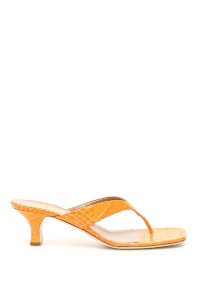 Shop Paris Texas Embossed Thong Sandals In Orange