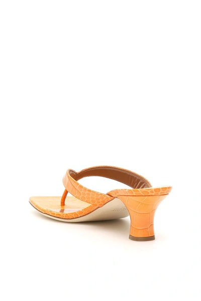 Shop Paris Texas Embossed Thong Sandals In Orange