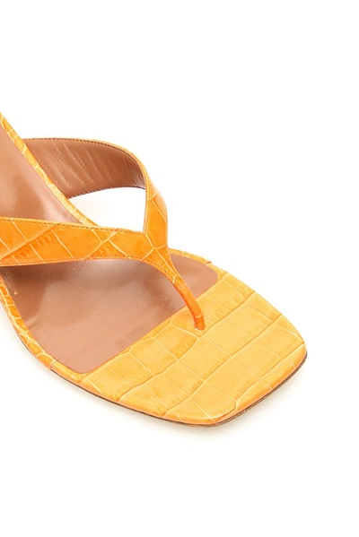 Shop Paris Texas Embossed Thong Sandals In Orange