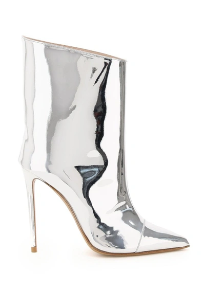Shop Alexandre Vauthier Alex 110 Pointed Toe Ankle Boots In Silver