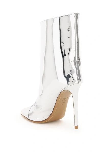 Shop Alexandre Vauthier Alex 110 Pointed Toe Ankle Boots In Silver