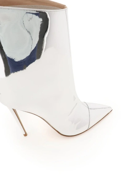 Shop Alexandre Vauthier Alex 110 Pointed Toe Ankle Boots In Silver