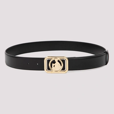 Shop Lanvin Logo Buckle Belt In Black