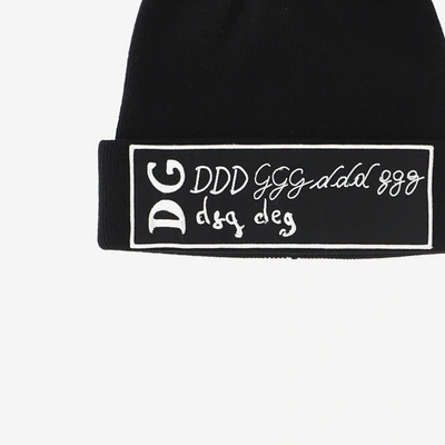 Shop Dolce & Gabbana Logo Embroidered Beanie In Black