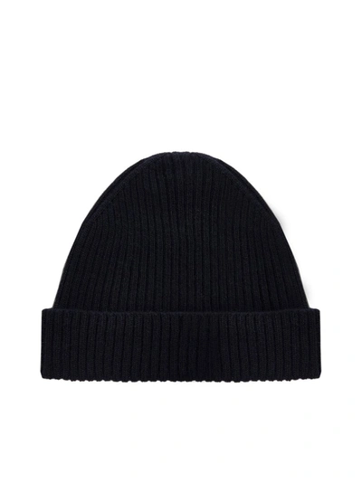 Shop Marni Logo Patch Knit Beanie In Navy