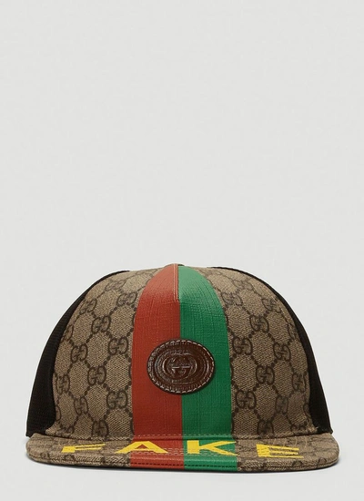 Shop Gucci Logo Printed Baseball Cap In Multi