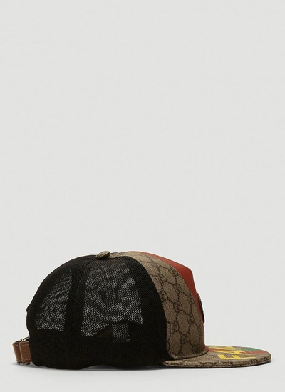 Shop Gucci Logo Printed Baseball Cap In Multi