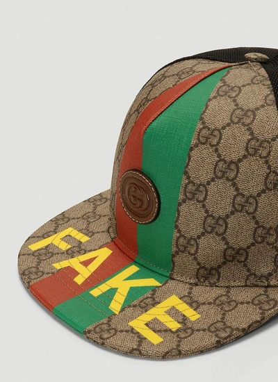 Shop Gucci Logo Printed Baseball Cap In Multi