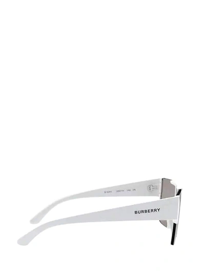 Shop Burberry Eyewear Logo Lens Shield Sunglasses In White