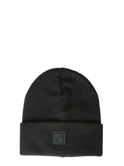 Shop Woolrich Logo Patch Knit Beanie In Black