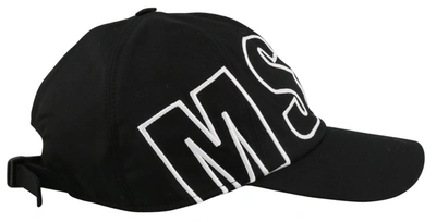 Shop Msgm Logo Embroidered Baseball Cap In Black